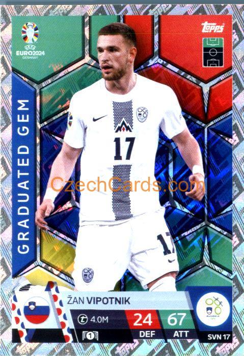 Žan Vipotnik 2024 EURO Match Attax Graduated Gem #SVN17