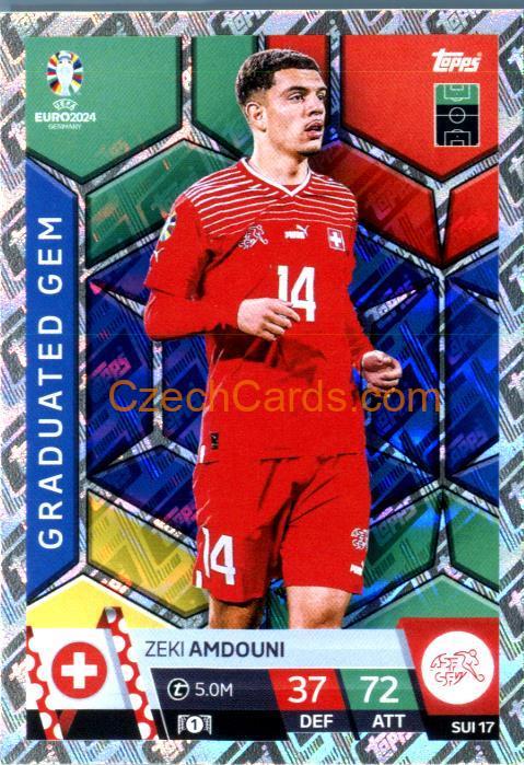 Zeki Amdouni 2024 EURO Match Attax Graduated Gem #SUI17