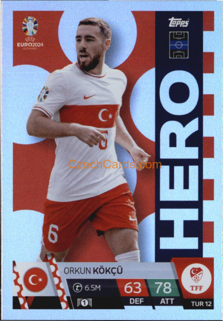 Orkun Kökçü 2024 EURO Match Attax Hero #TUR12