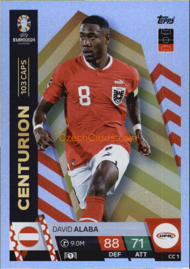 David Alaba 2024 EURO Match Attax Centurion #CC1