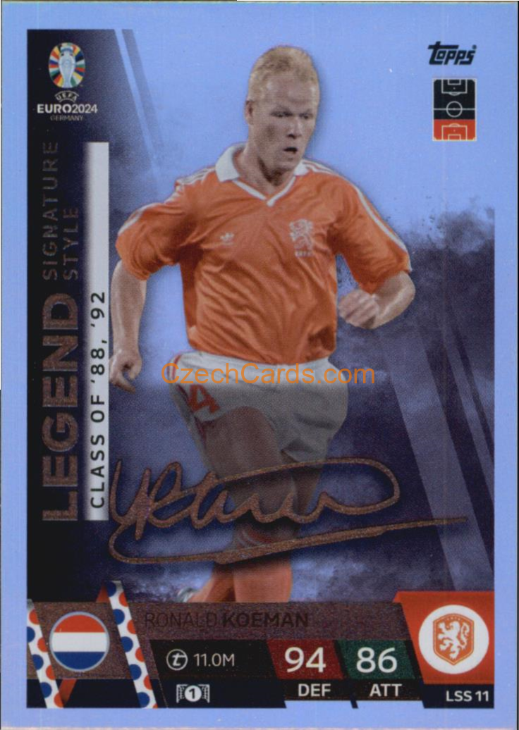 Ronald Koeman 2024 EURO Match Attax Legend Signature Style #LSS11