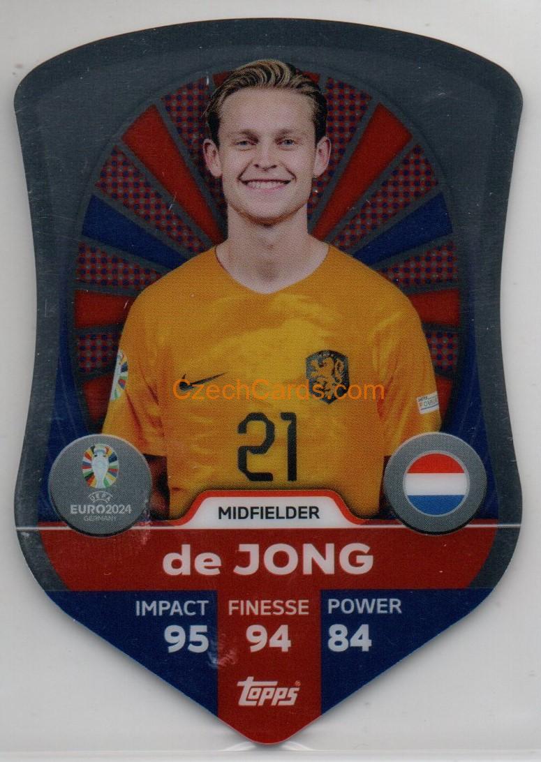 Frenkie de Jong 2024 EURO Match Attax Chrome Pro Elite Shield #SC5