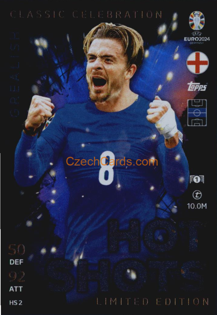 Jack Grealish 2024 EURO Match Attax Limited Edition - Hot Shots #HSLE2