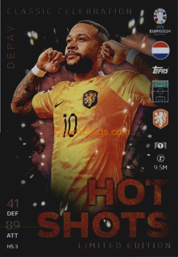 Memphis Depay 2024 EURO Match Attax Limited Edition - Hot Shots #HSLE3