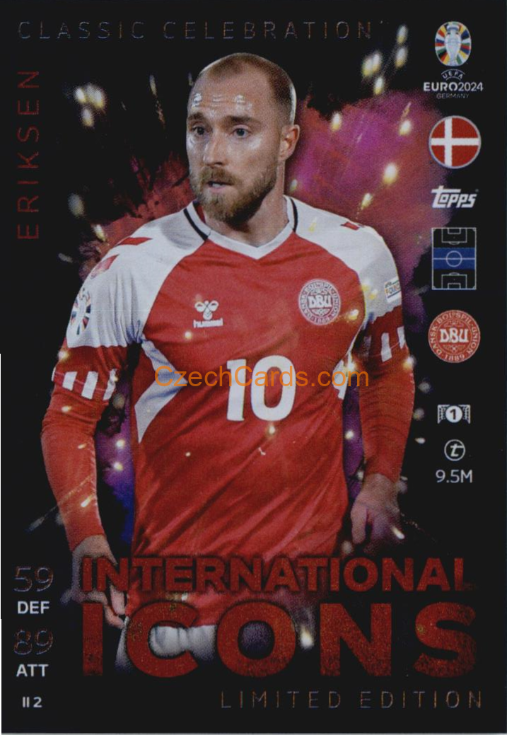 Christian Eriksen 2024 EURO Match Attax Limited Edition International Icon #IILE2