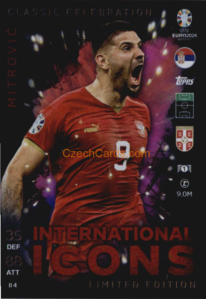 Aleksandar Mitrović 2024 EURO Match Attax Limited Edition International Icon #IILE4