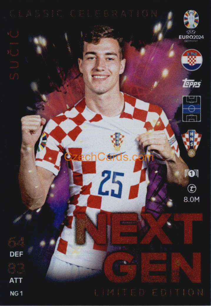 Luka Sučić 2024 EURO Match Attax Limited Edition Next Gen #NGLE1