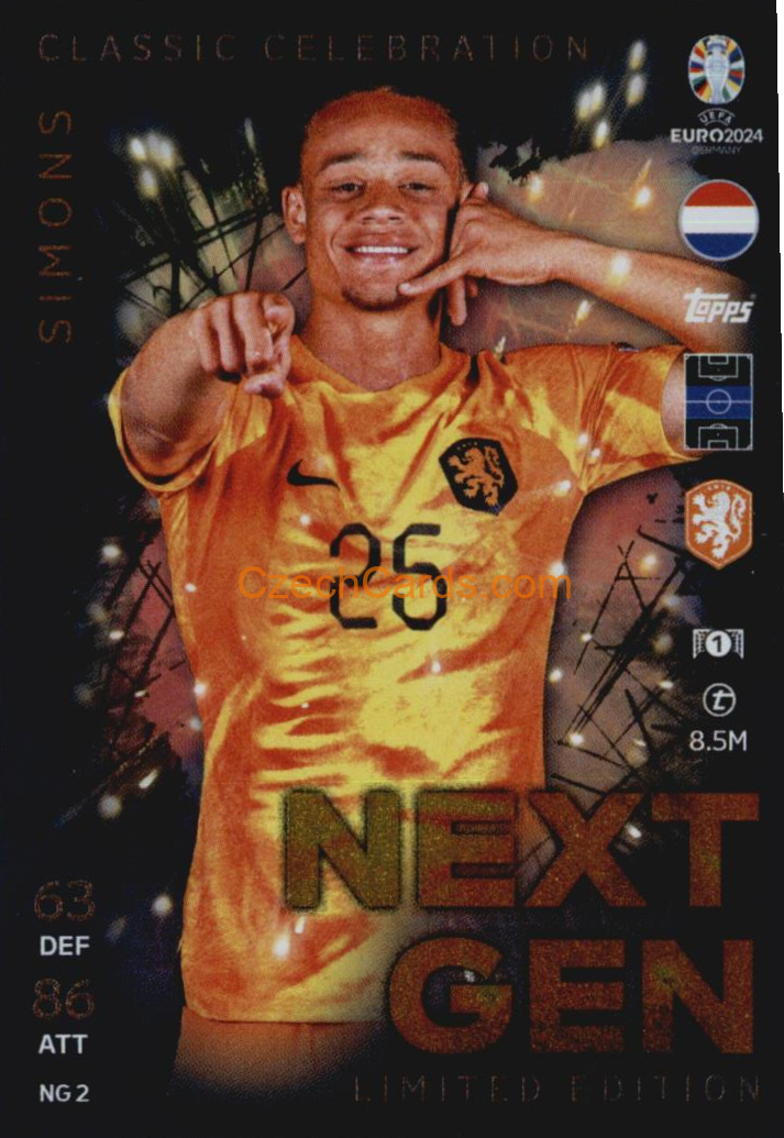Xavi Simons 2024 EURO Match Attax Limited Edition Next Gen #NGLE2