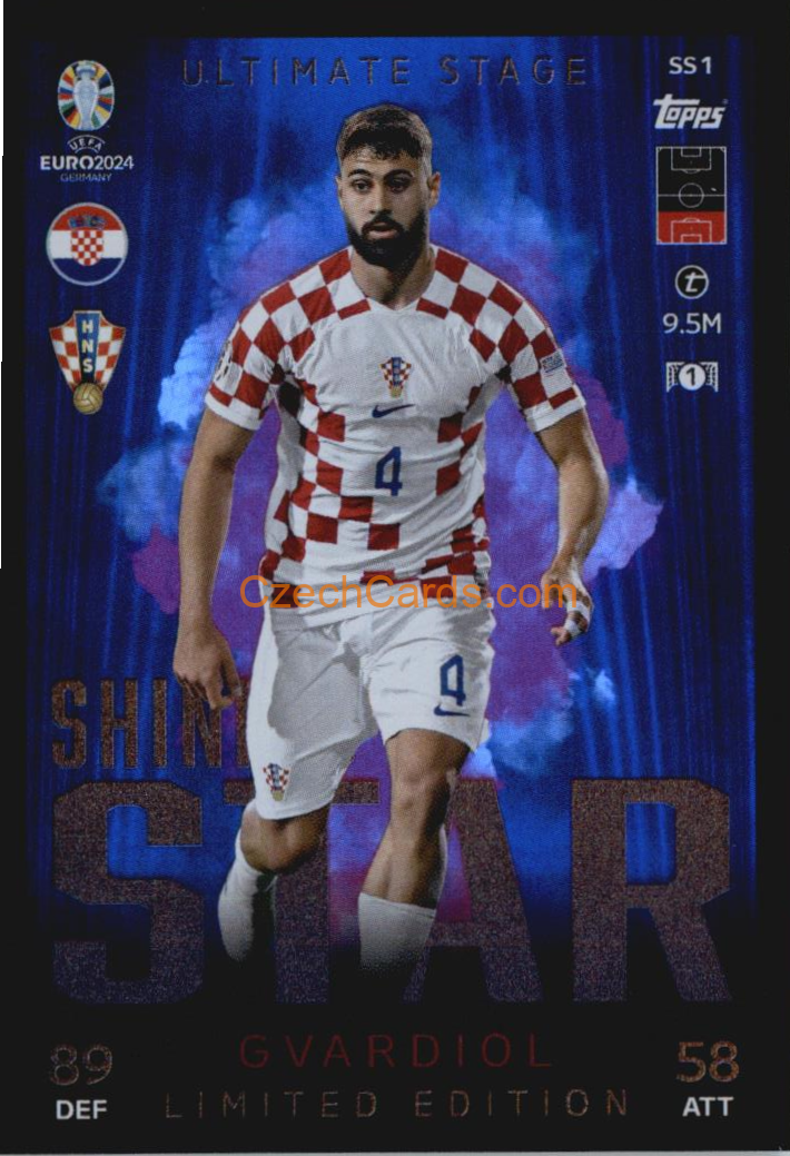 Joško Gvardiol 2024 EURO Match Attax Limited Edition Shining Star #SSLE1