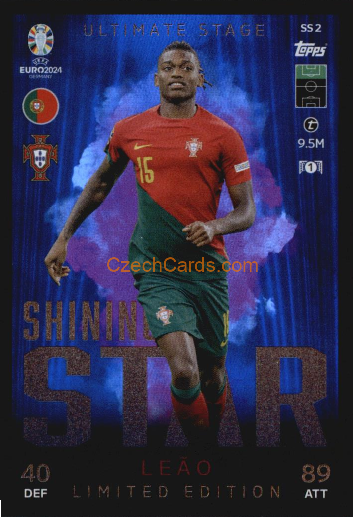 Rafael Leão 2024 EURO Match Attax Limited Edition Shining Star #SSLE2