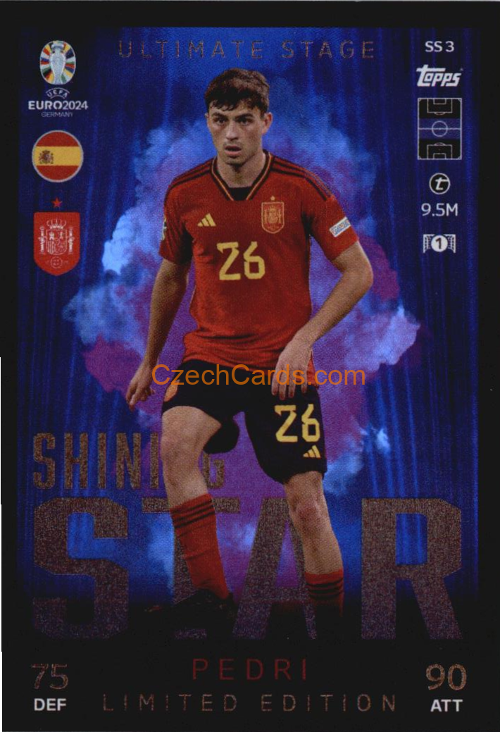 Pedri 2024 EURO Match Attax Limited Edition Shining Star #SSLE3