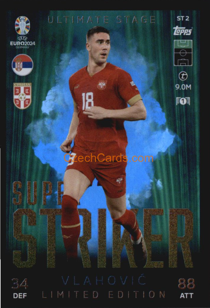 Dušan Vlahović 2024 EURO Match Attax Limited Edition Super Striker #STLE2
