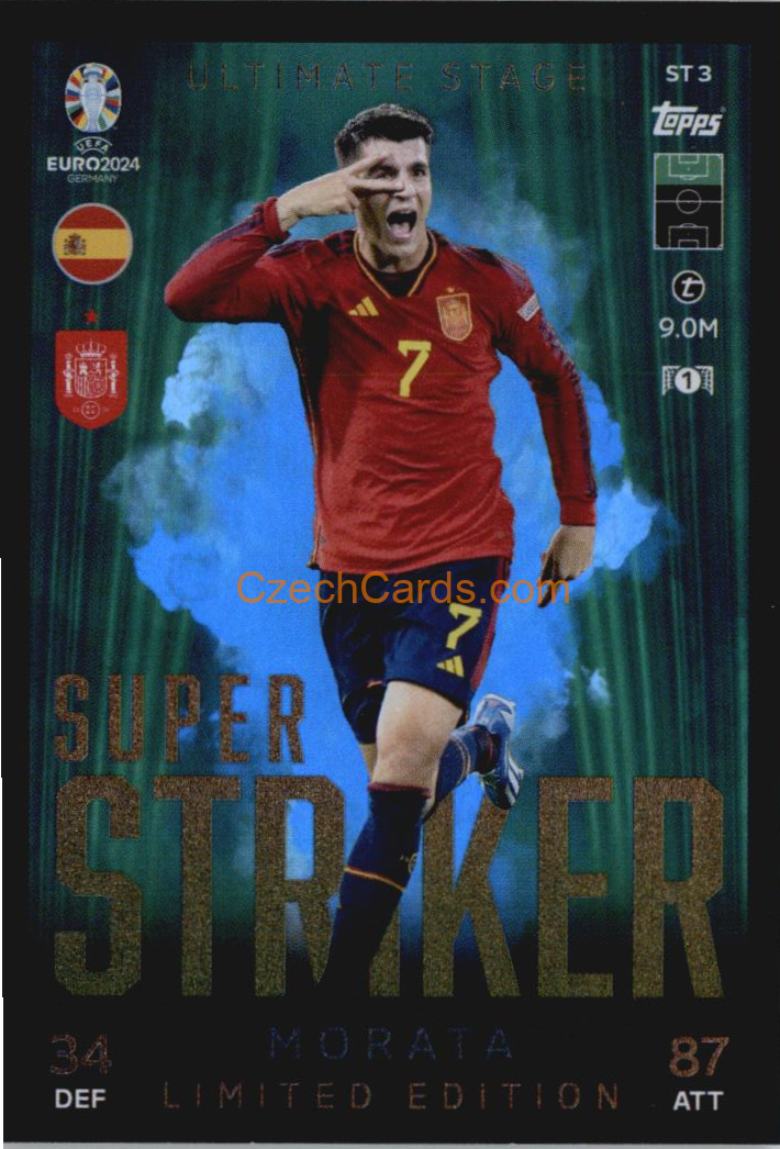 Alvaro Morata 2024 EURO Match Attax Limited Edition Super Striker #STLE3