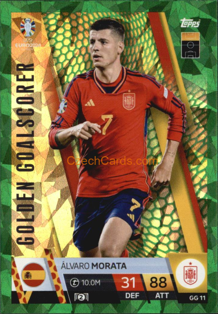 Álvaro Morata 2024 EURO Match Attax Golden Goalscorer Green Parallel #GG11