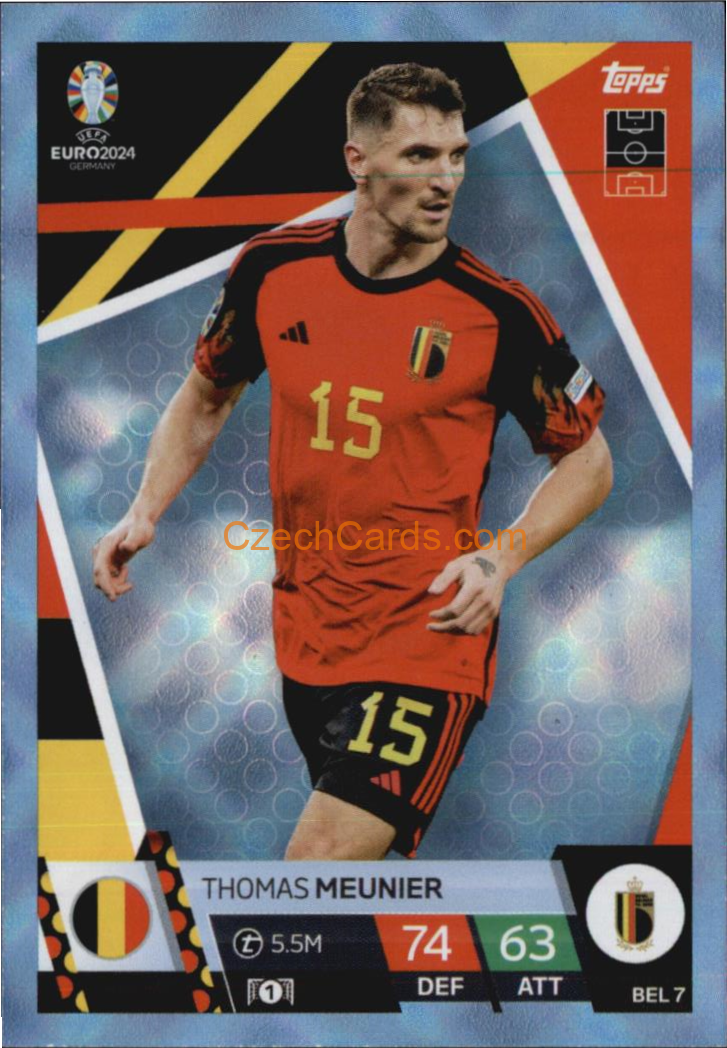 Thomas Meunier 2024 EURO Match Attax Crystal Parallel #BEL7