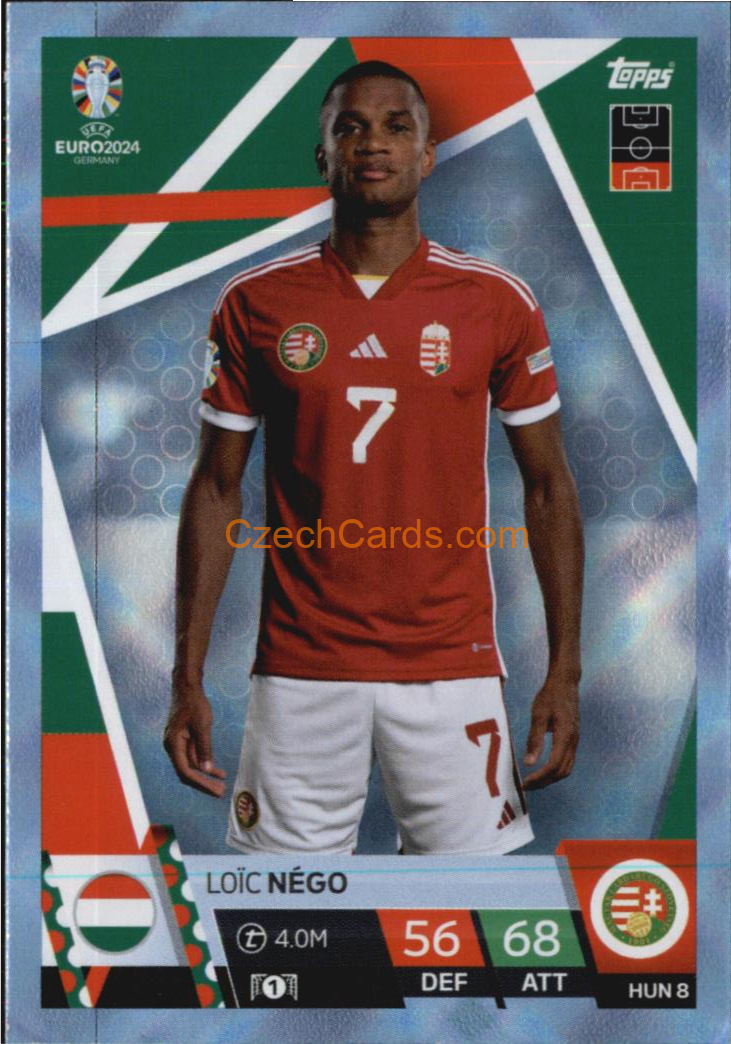 Loïc Nego 2024 EURO Match Attax Crystal Parallel #HUN8