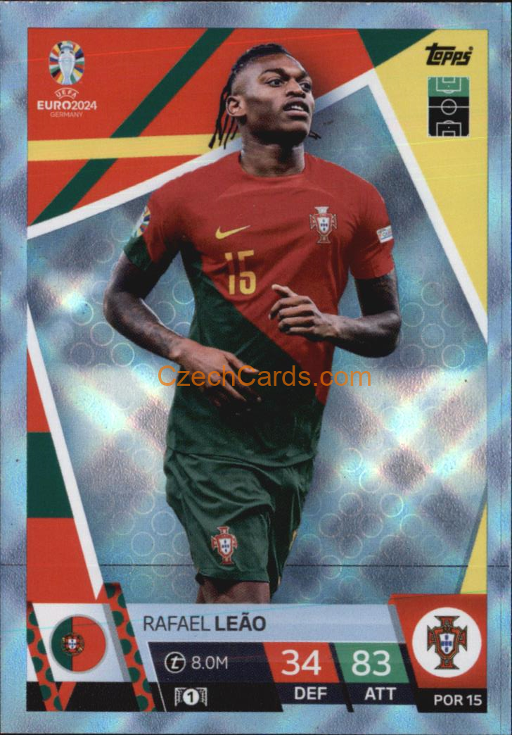 Rafael Leão 2024 EURO Match Attax Crystal Parallel #POR15