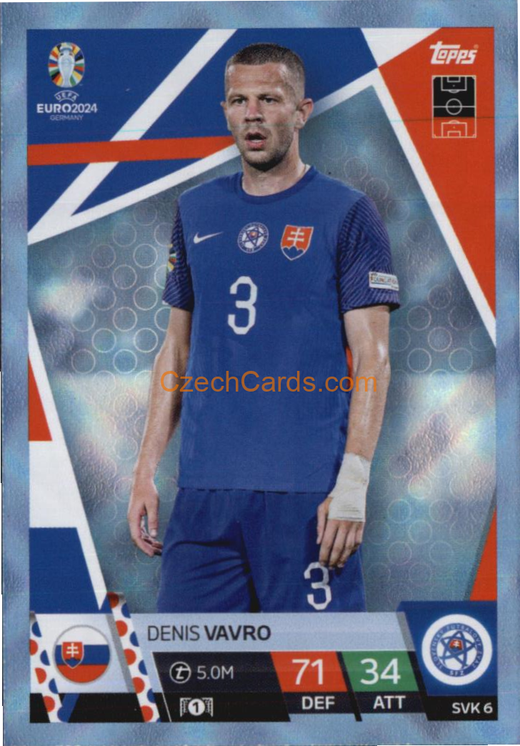 Denis Vavro 2024 EURO Match Attax Crystal Parallel #SVK6