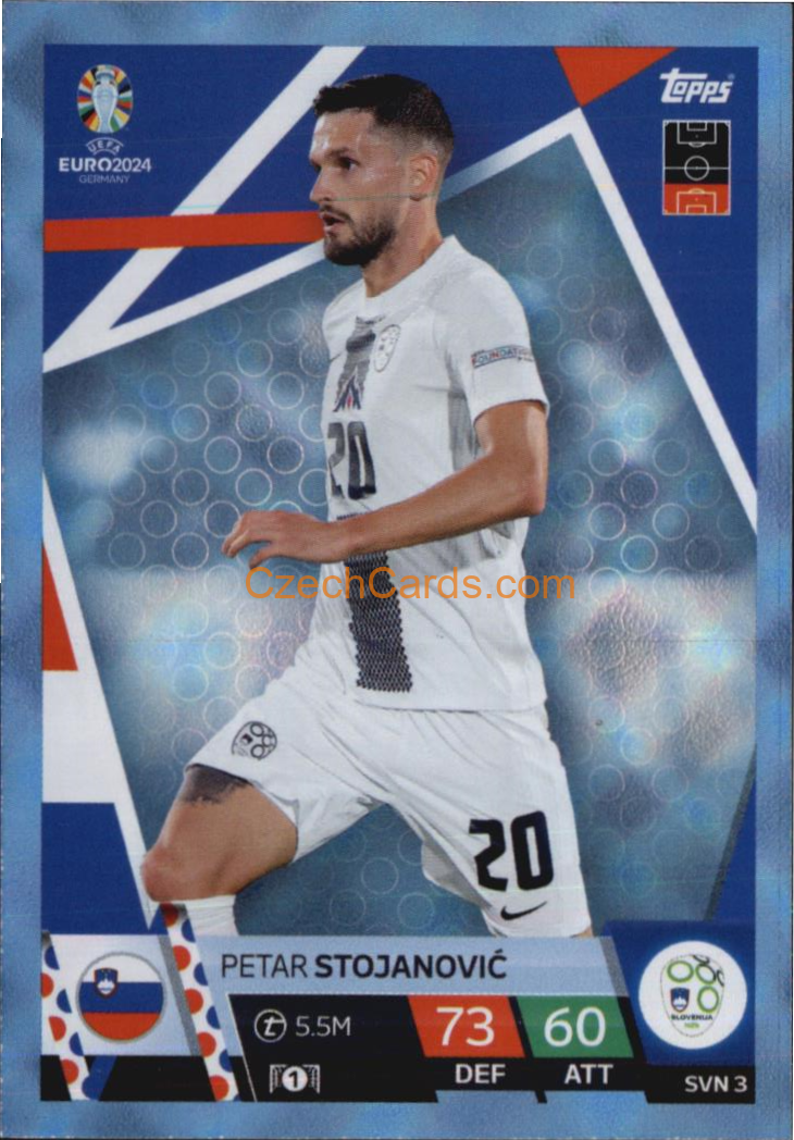 Petar Stojanović 2024 EURO Match Attax Crystal Parallel #SVN3