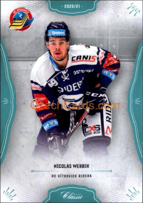 Nicolas Werbik 2020/21 OFS hokejová karta Blue parallel #98