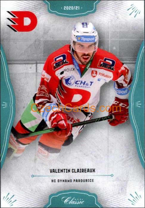 Valentin Claireaux 2020/21 OFS hokejová karta Blue parallel #176
