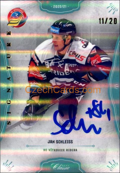 Jan Schleiss 2020/21 OFS hokejová karta Signature xx/20 #93