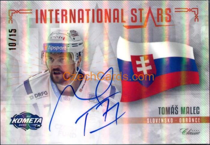 Tomáš Malec 2020/21 OFS hokejová karta Signature xx/15 #IS-TMA