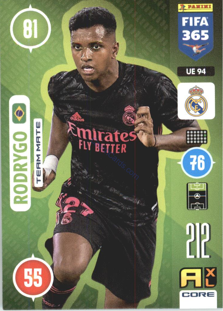 Rodrygo 2021 FIFA 365 Adrenalyn #UE94
