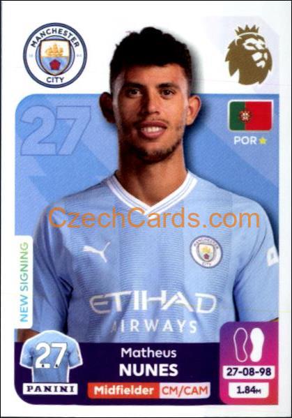 Matheus Nunes 2024 Panini EPL sticker #423