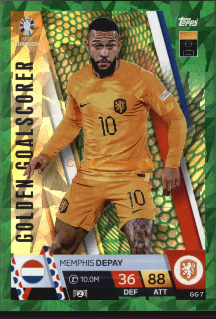 Memphis Depay 2024 EURO Match Attax Golden Goalscorer Green #GG7