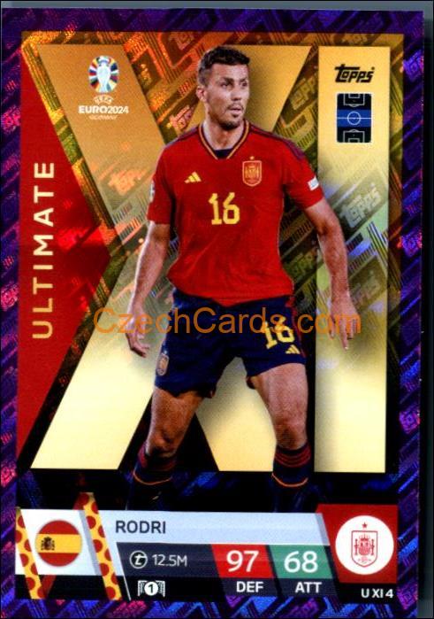 Rodri 2024 EURO Match Attax Ultimate XL Purple parallel #UXI4