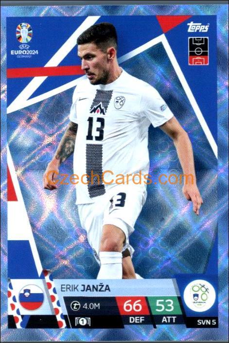 Erik Janža 2024 EURO Match Attax Crystal Parallel #SVN5