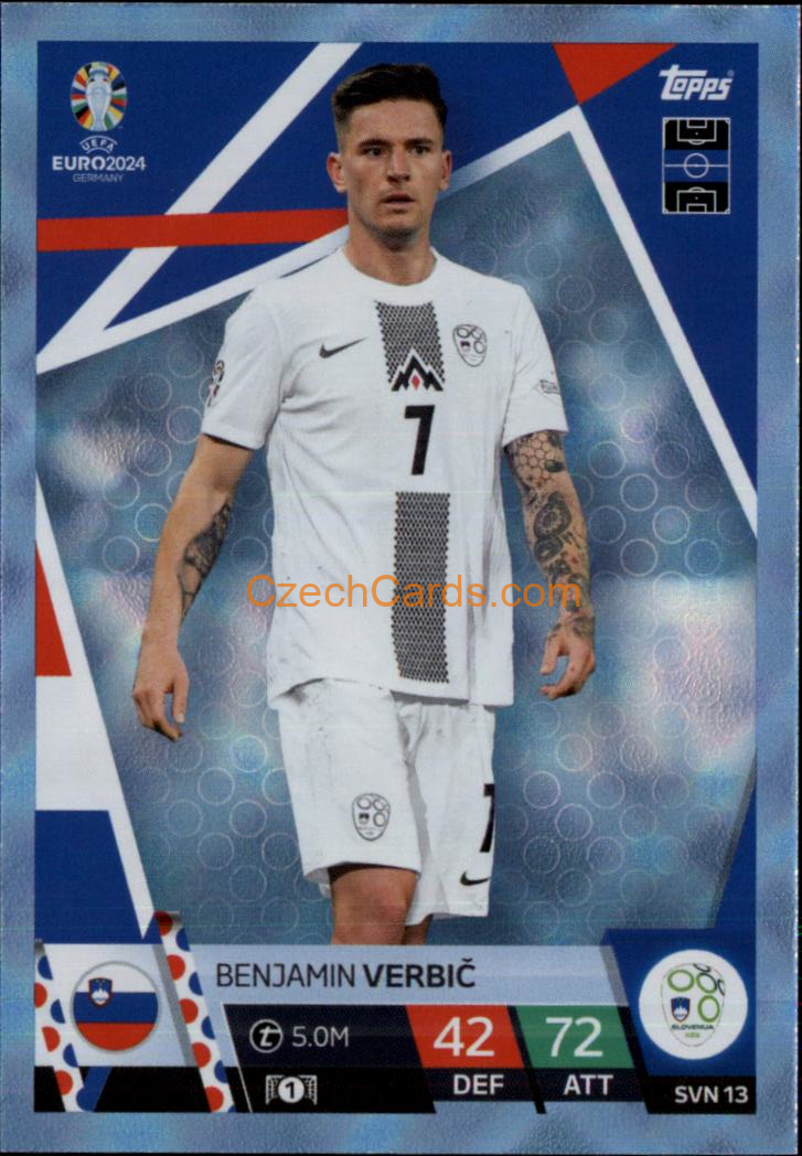 Benjamin Verbič 2024 EURO Match Attax Crystal Parallel #SVN13