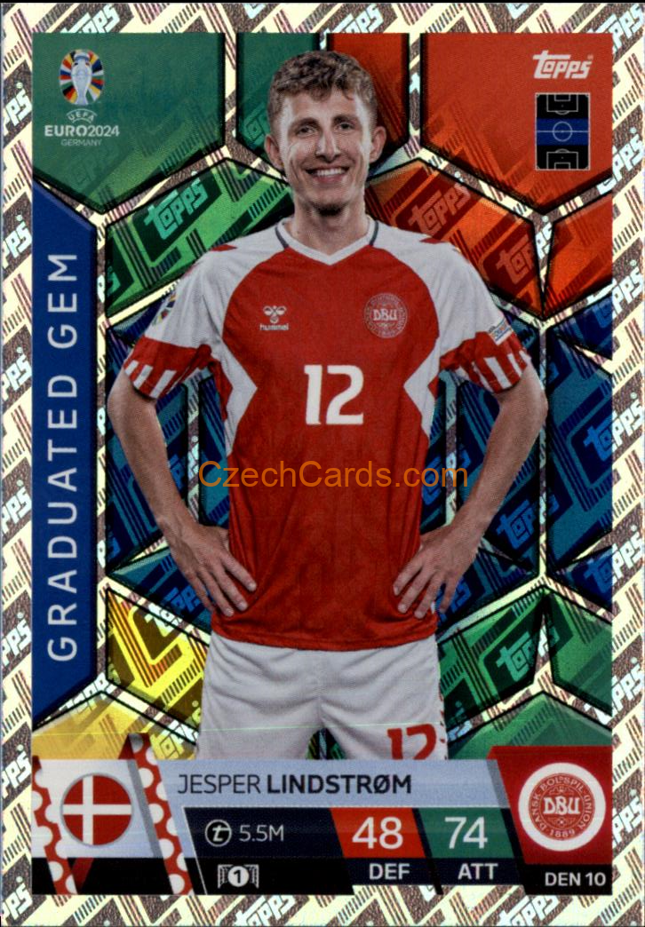 Jesper Lindström 2024 EURO Match Attax Graduated Gem #DEN10