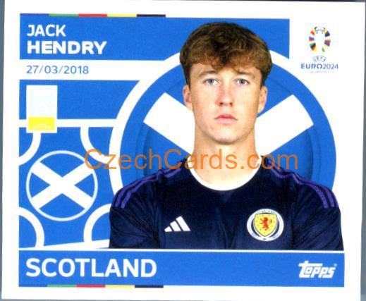 Jack Hendry 2024 Topps UEFA Euro sticker #SCO6