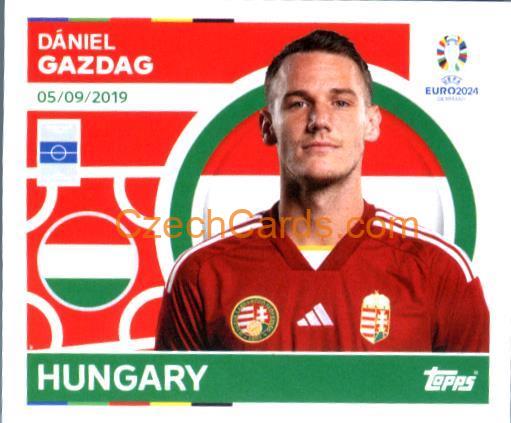 Dániel Gazdag 2024 Topps UEFA Euro sticker #HUN14
