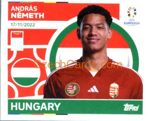 András Nemeth 2024 Topps UEFA Euro sticker #HUN20
