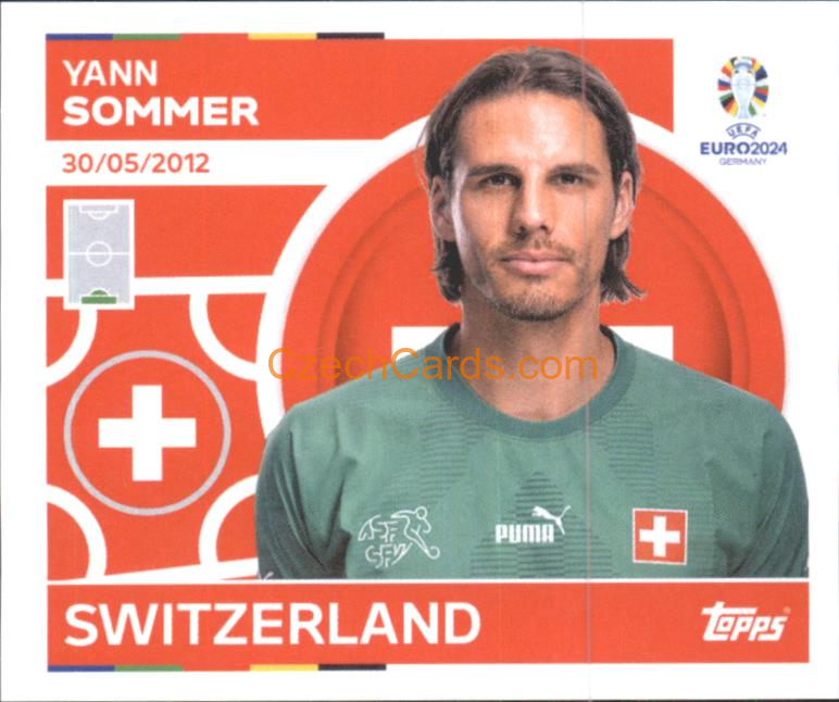 Yann Sommer 2024 Topps UEFA Euro sticker #SUI4