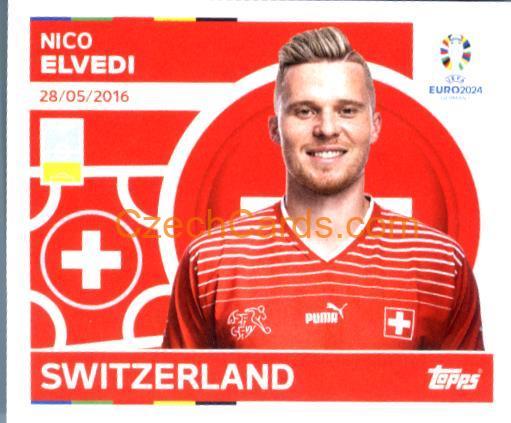 Nico Elvedi 2024 Topps UEFA Euro sticker #SUI8