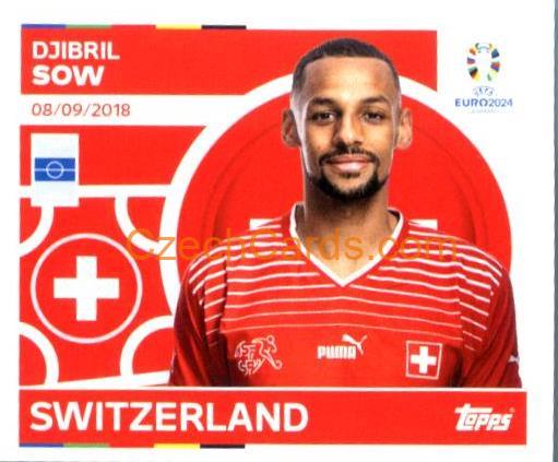 Djibril Sow 2024 Topps UEFA Euro sticker #SUI15
