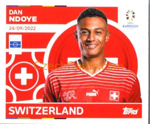 Dan Ndoye 2024 Topps UEFA Euro sticker #SUI17
