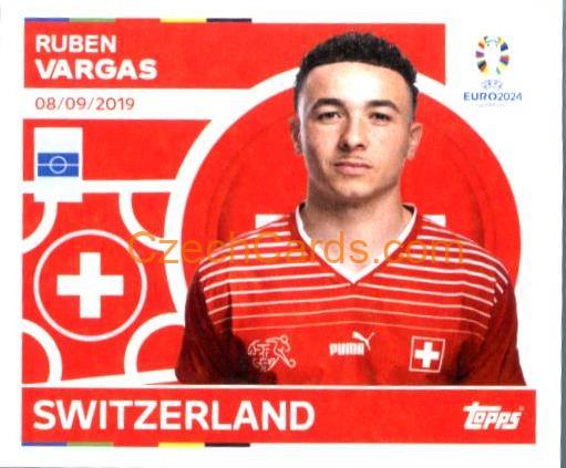 Ruben Vargas 2024 Topps UEFA Euro sticker #SUI18
