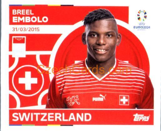 Breel Embolo 2024 Topps UEFA Euro sticker #SUI20
