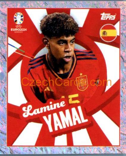 Lamine Yamal 2024 Topps UEFA Euro sticker foil #ESP-PTW