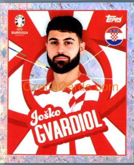Joško Gvardiol 2024 Topps UEFA Euro sticker foil #CRO-PTW