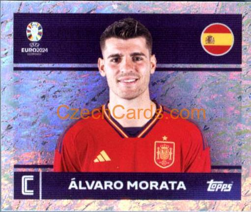 Álvaro Morata 2024 Topps UEFA Euro sticker foil #ESP2
