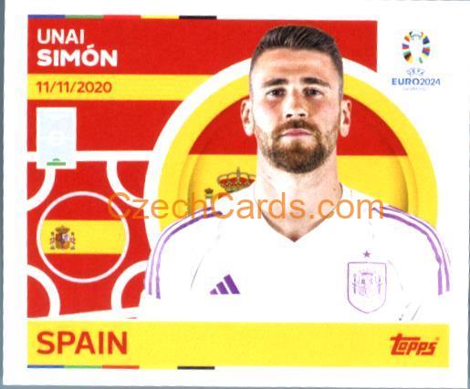 Unai Simón 2024 Topps UEFA Euro sticker #ESP4