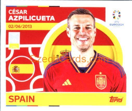 César Azpilicueta 2024 Topps UEFA Euro sticker #ESP5