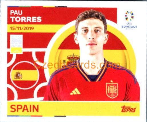 Pau Torres 2024 Topps UEFA Euro sticker #ESP9