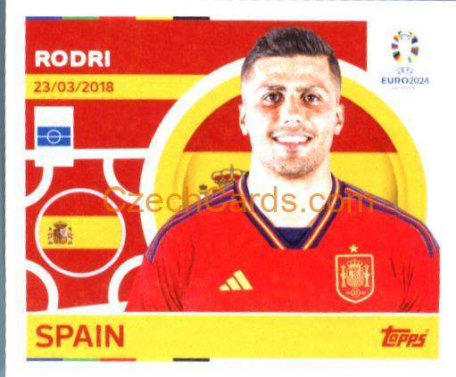 Rodri 2024 Topps UEFA Euro sticker #ESP13